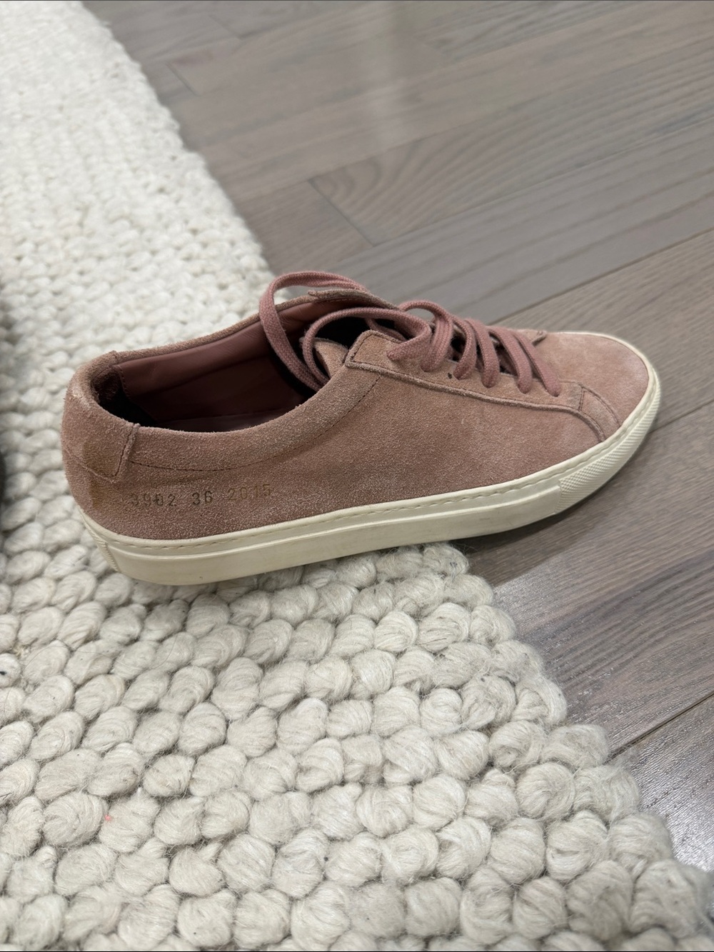 Common Projects Suede Low-Top Sneaker in Dusty Pink